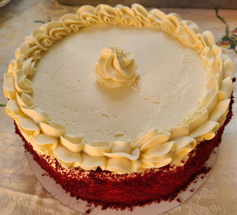 A buttery Red Velvet cake.